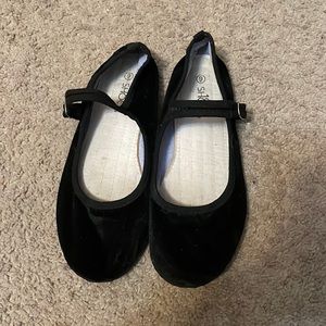 Black velvet Mary Janes